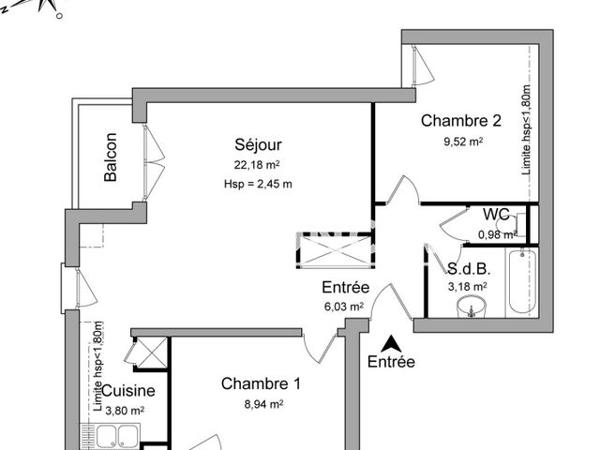 Location Appartement 3 pièces 54.63 m² - 10 PLACE JEAN MONNET Aubergenville 78410