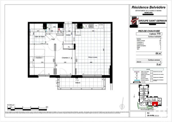 Appartement à vendre 3 pièces 63 m² Nemours