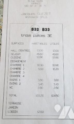 VANNES HYPER CENTRE APPARTEMENT 2 CHAMBRES - GARAGE - 2 CAVES