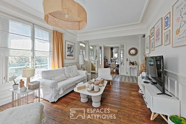 Belle meulière rénovée par un architecte d’intérieur et son jardin méditerranéen