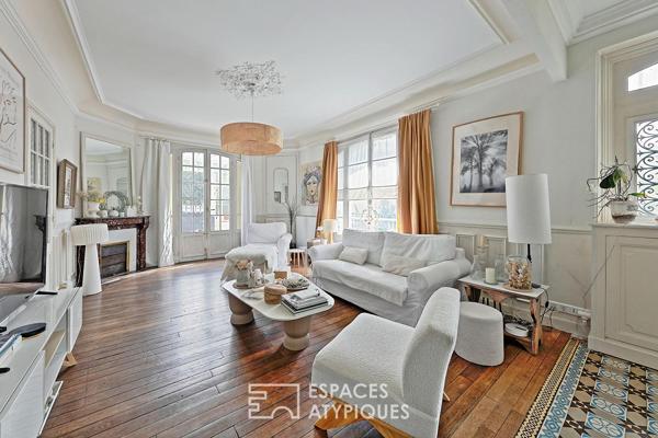 Belle meulière rénovée par un architecte d’intérieur et son jardin méditerranéen