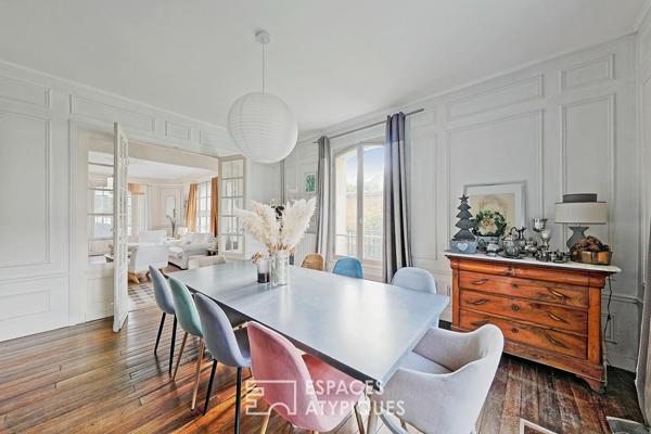 Belle meulière rénovée par un architecte d’intérieur et son jardin méditerranéen