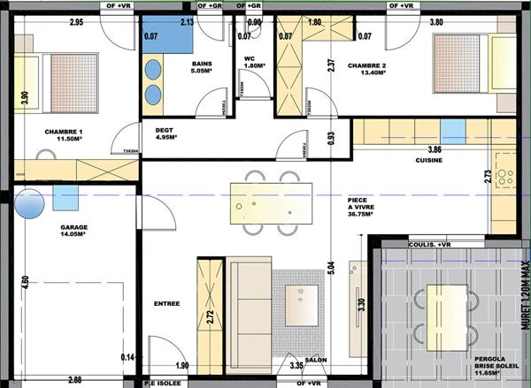 À 5 minutes d'Albi, Maison en cours de construction de 75 m² avec Garage