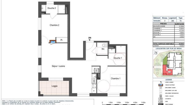 A vendre T3 Neuf de 62,85m² - secteur de l'hyppodrome d'Angers