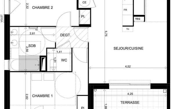 Appartement à vendre    3 pièces •  Hyères