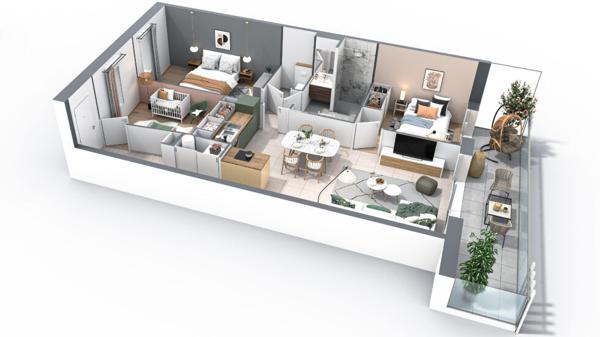 Appartement T4 neuf - Résidence Le Chêne Liège - Saint-Gilles-Croix-de-Vie 74.8 m2