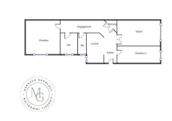 Appartement 3 pièces - 65 m² Exclusivité efficity