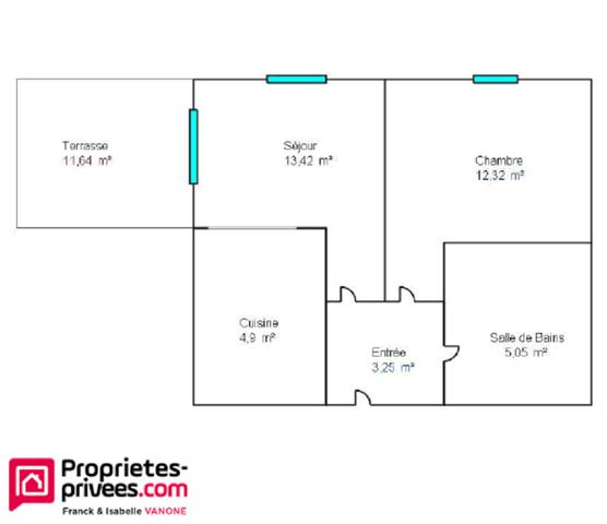 Appartement T2 - 38m² - grand balcon - place de parking - dernier étage
