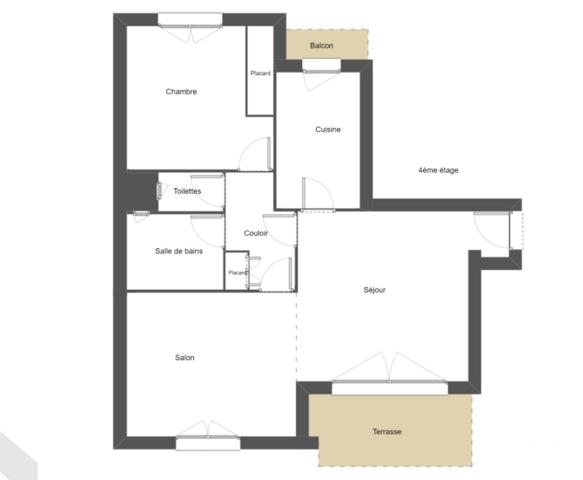 Appartement F3 à vendre  3 pièces - 56,08 m2 ST JEAN DE LUZ - 64