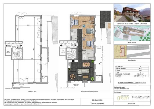 Appartement F4 à vendre  4 pièces - 105,20 m2 CHEVENOZ - 74