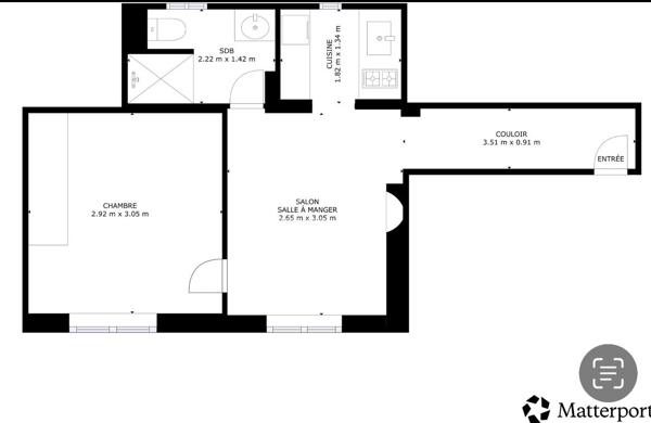 Appartement Paris 2 pièce(s) 26m2