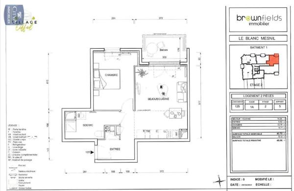 Appartement à louer 2 pièces 43.73m²