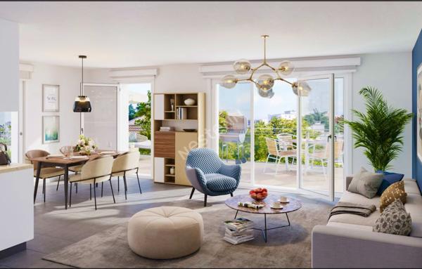 Appartement T2 de 55m² avec terrasse de 12m² et 1 place de stationnement privative