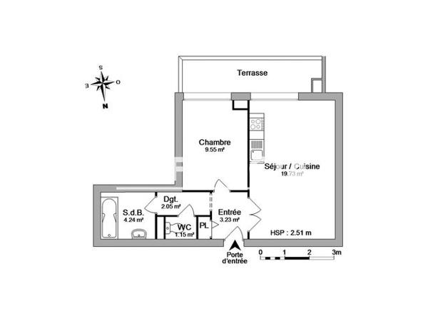 Location Appartement 2 pièces 39.95 m² - 11 RUE CHRISTOPHE COLOMB Valence 26000