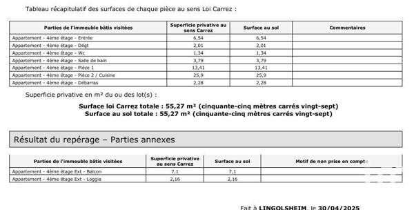 Appartement 2 pièces de 56 m² à Lingolsheim (67380)
