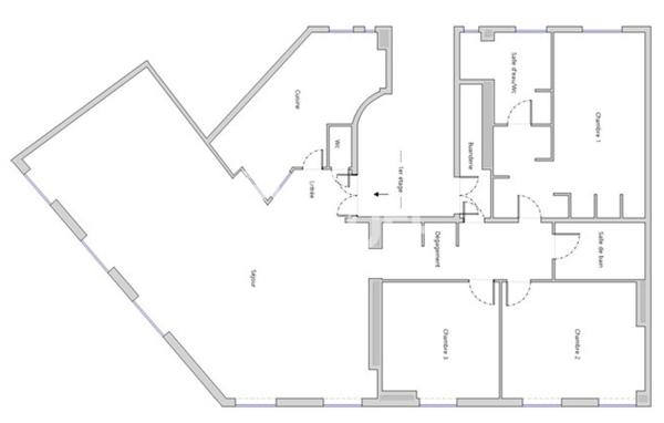 PARIS XVI, La Muette, Familial 3 chambres, Lumineux, Pièces de vie 52m2