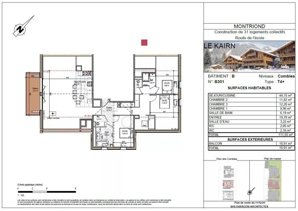 MONTRIOND – Appartement neuf 4 pièces avec balcon et vue montagne
