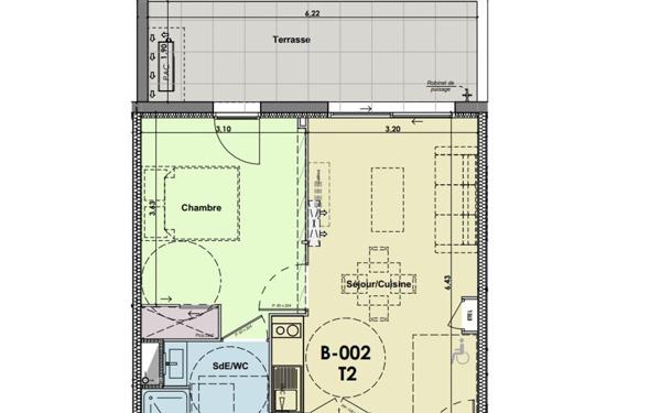 Appartement à vendre    2 pièces •  Fleury