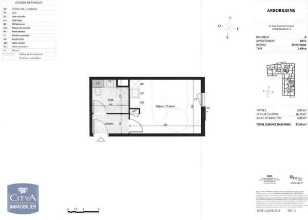 Appartement à louer 1 pièce 23.9m²
