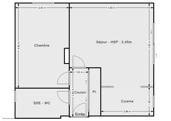 CANNES Basse Californie - 2 pièces rénové 42m2 - Terrasse 17m2 - Dernier étage