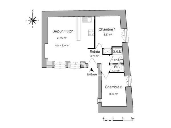 Location Appartement 3 pièces 44.8 m² - 24 RUE RIFFAULT Poitiers 86000