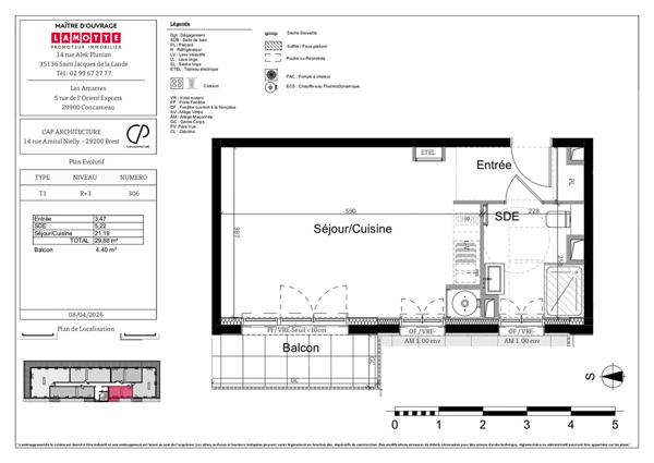Programme neuf Les Amarres : T1 de 29.88 m² avec terrasse