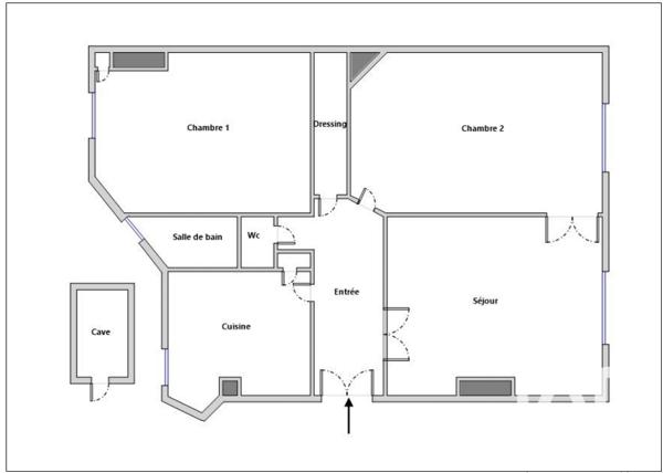 Appartement à vendre 3 pièces 65 m² Courbevoie