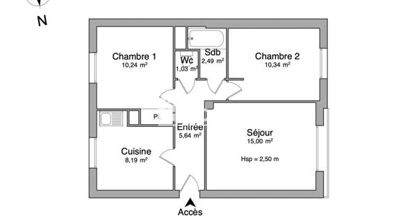 Location Appartement 3 pièces 52.93 m² - Genay 69730