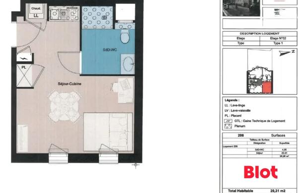 Appartement 1 pièce(s)