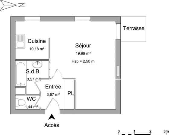 Location Studio 39.15 m² - 4 RUE DU TOMBOIS Metz 57000