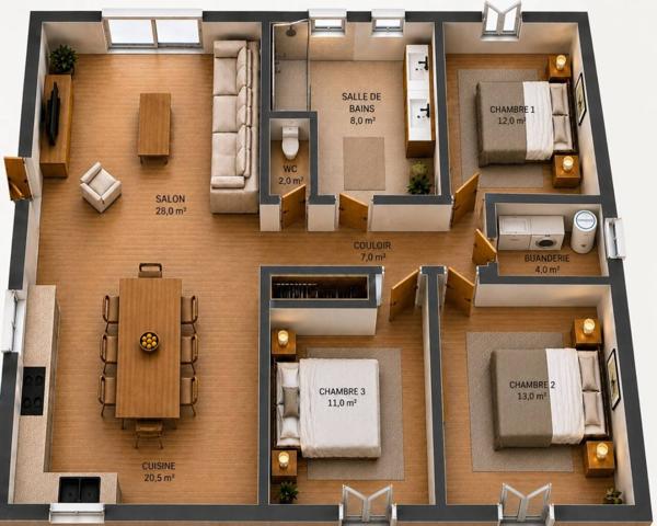 Maison à vendre 4 pièces de 100 m²