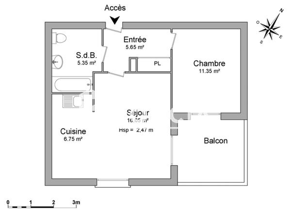 Location Appartement 2 pièces 45.63 m² - 5B RUE DES EMAILLERIES Hoenheim 67800