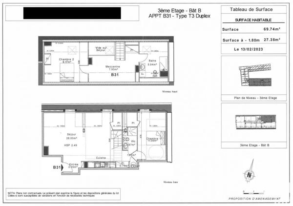 Appartement 3 pièces de 73 m² à Senlis (60300)