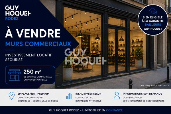 CENTRE VILLE DE RODEZ - MURS COMMERCIAUX A FORT POTENTIEL – 250 m²
