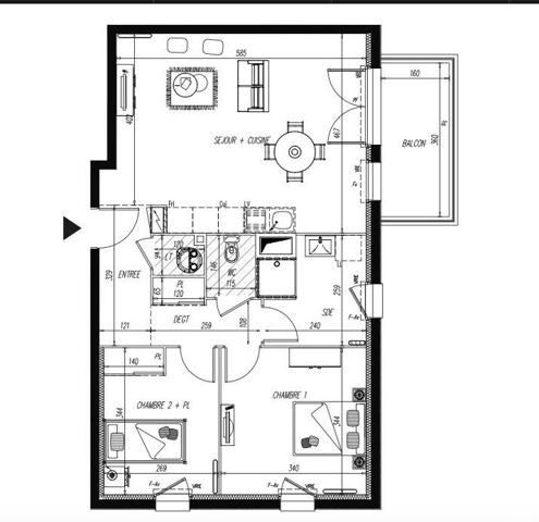Appartement à vendre 3 pièces 64 m² Saint-Hilaire-de-Riez