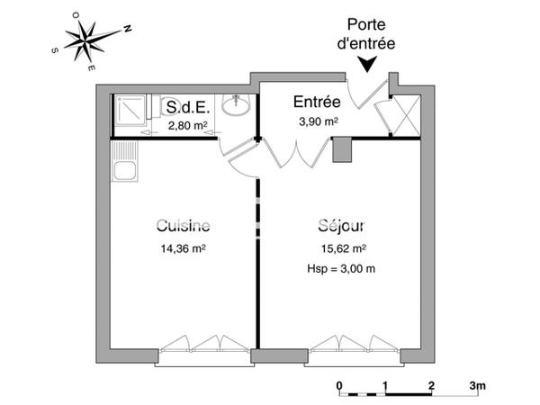 Location Studio 36.68 m² - 4 RUE SERGENT BOBILLOT Grenoble 38000