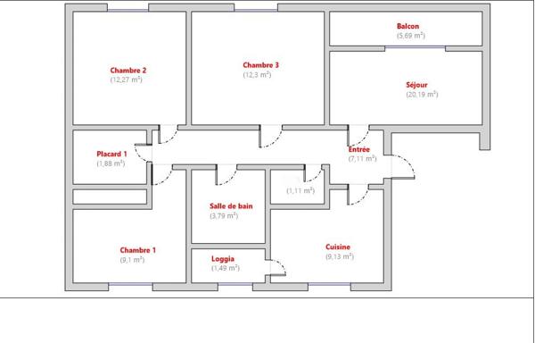 Appartement Frontenex 4 pièces 84 m2