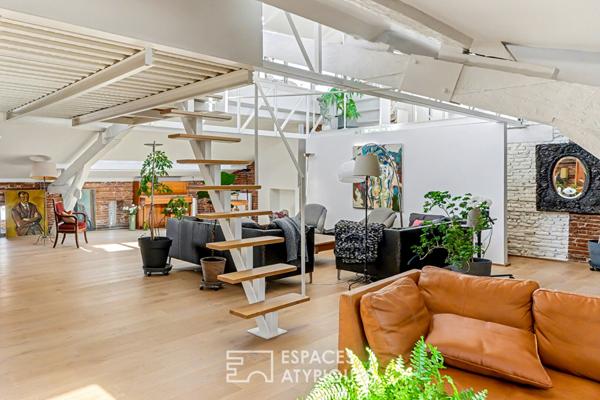 Appartement loft d’architecte en dernier étage avec terrasse aux Chalets