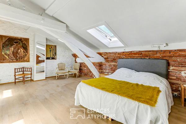 Appartement loft d’architecte en dernier étage avec terrasse aux Chalets