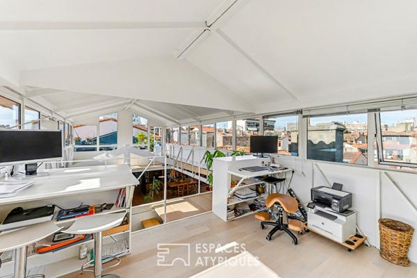 Appartement loft d’architecte en dernier étage avec terrasse aux Chalets