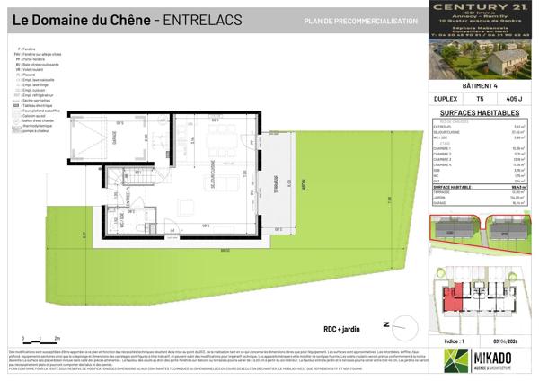 Maison à vendre  5 pièces - 99,43 m 2   ENTRELACS  - 73