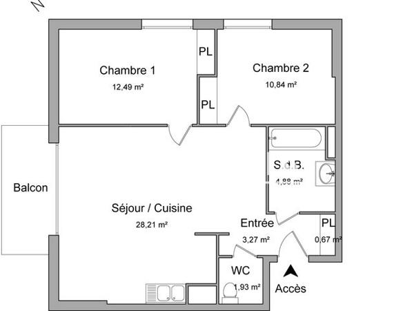 Location Appartement 3 pièces 62.3 m² - 2 RUE ARNAUD BELTRAME Mont Saint Aignan 76130