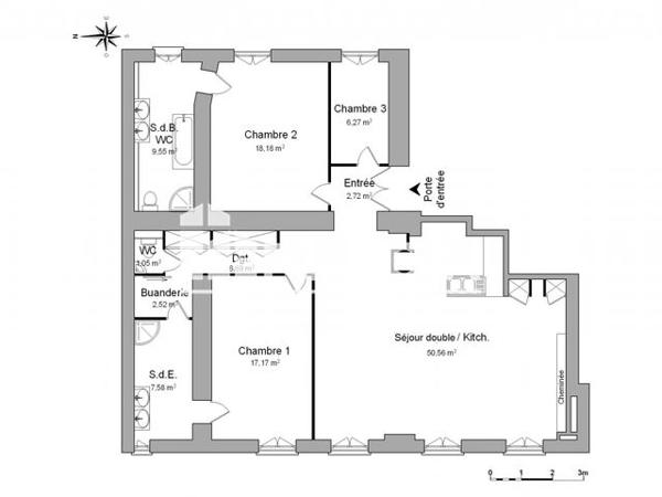 Location Appartement 3 pièces 122.3 m² - 1 PLACE GRAMONT Pau 64000