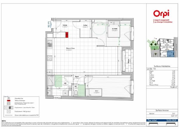 Appartement à vendre    3 pièces • 76,68 m2 Vaux-le-Pénil