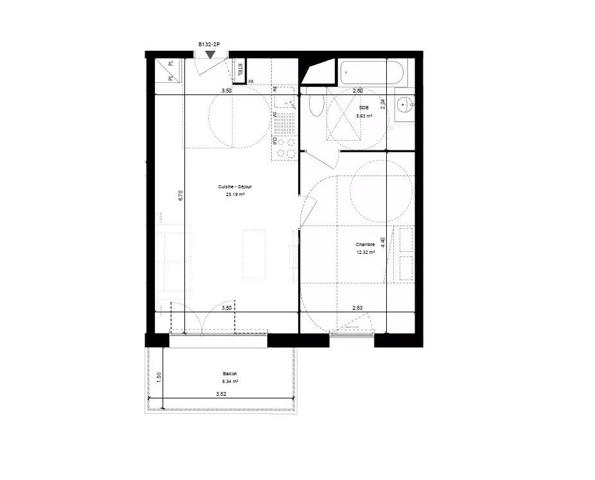 Vente Appartement 2 pièces 41 m2 à Le Coudray-Montceaux