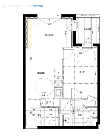 Thorigné-Fouillard (35235) La Chapelle des Fougeretz - PLEIN CENTRE - T2 avec BALCON et PARKING