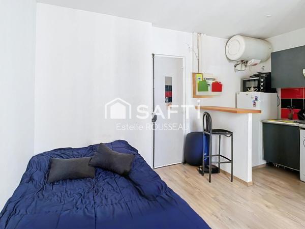 Studio vendu loué meublé, 5 mn à pied du métro