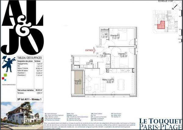 T2 Le Touquet-Paris-Plage 69 m²