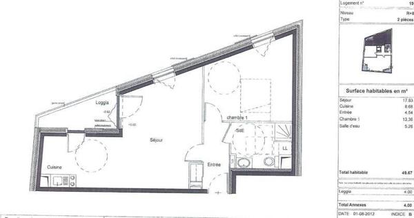 Appartement 2 pièces                                        - 44200 Nantes - Beaulieu-Mangin Réf : 12199