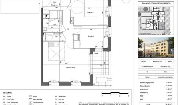 NEUF - Appartement Tours Christ Roi 3 pièce(s) 58.60 m2 + Parking